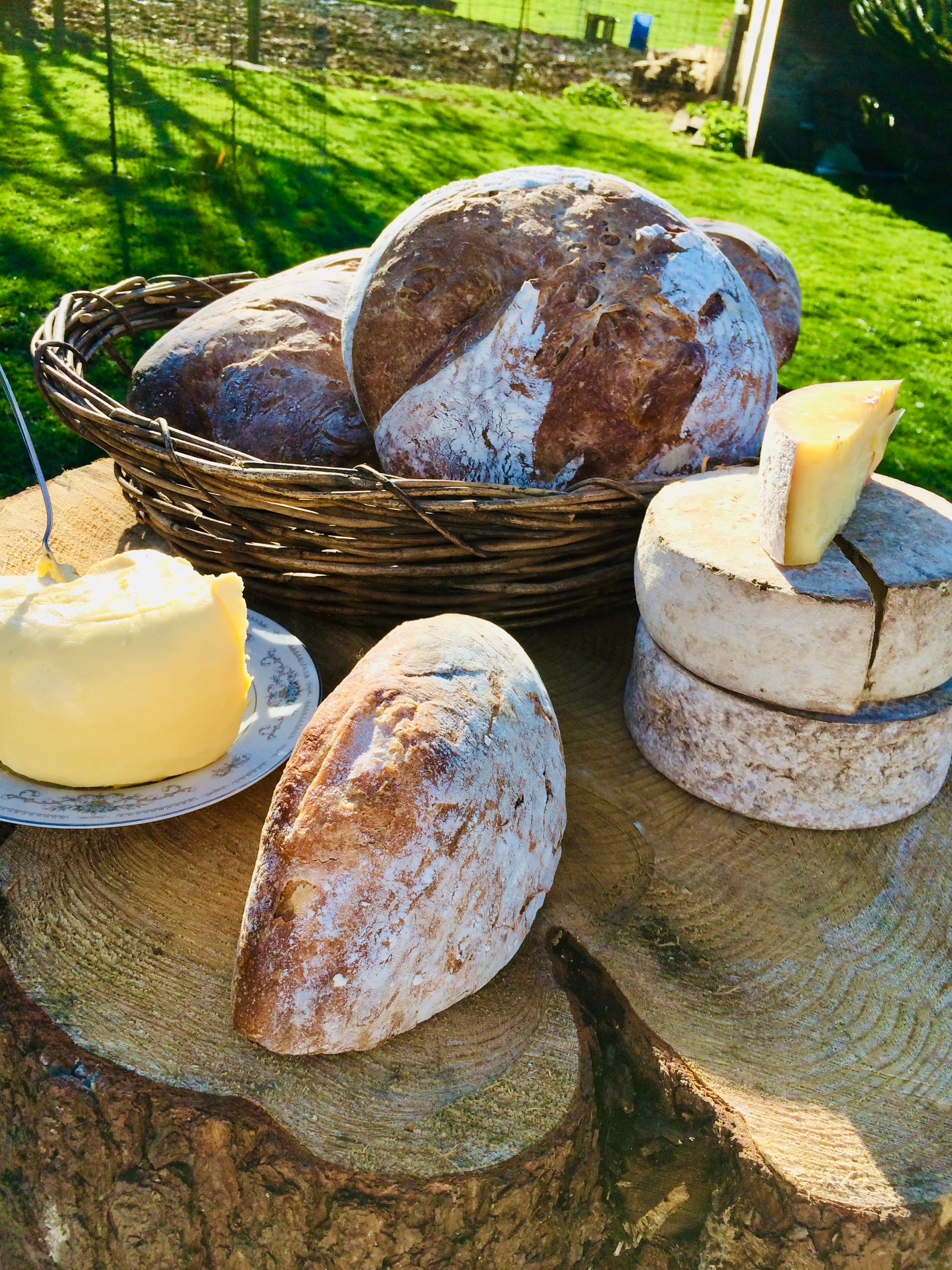 A golden dollop of cultured butter in the black steel pan